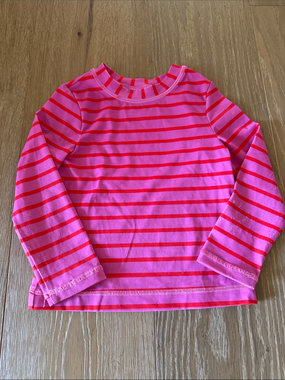 Pink & Red Striped Long Sleeve Rashgaurd